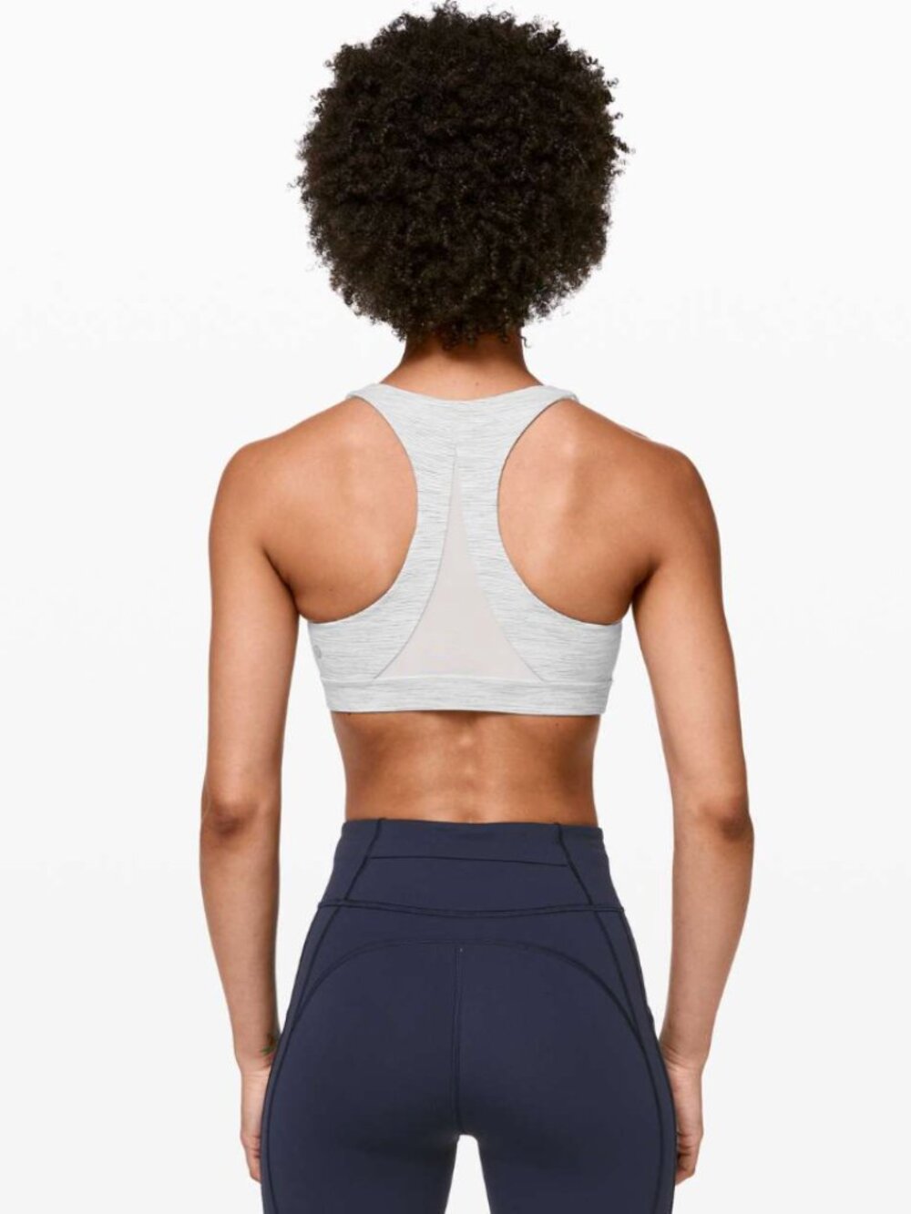 Lululemon Invigorate Bra W2AP1S Grey Stripe Wee Are From Space Nimbus - Size 10